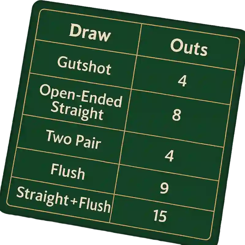 Common Draws and Outs with Dirty Outs background