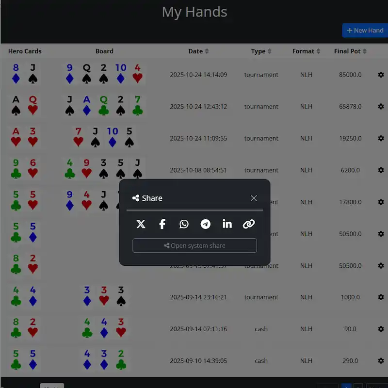 Share your hand with your contacts